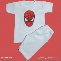 طقم سبايدرمان الخارق رجل العنكبوت – بيجامة وشورت بتطريز جذاب ومبهر