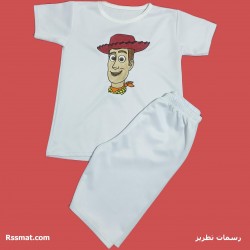 طقم وودي المميز – بيجامة وشورت بتطريز أنيق